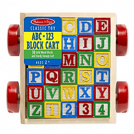 Дървено ремарке с кубчета Melissa and Doug ABC 11169