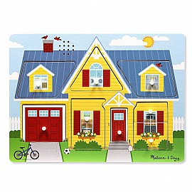Дървен пъзел Melissa and Doug Къща със звуци 10734