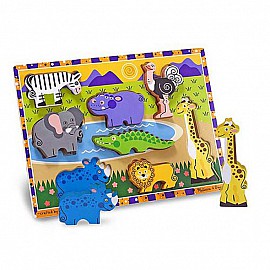 Дървен пъзел Melissa and Doug Сафари 8 части 13722
