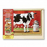 Дървен пъзел Melissa and Doug 4 в 1 Животни от фермата 13793