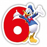 Свещ за рожден ден Procos номер 6 Donald Duck