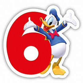 Свещ за рожден ден Procos номер 6 Donald Duck