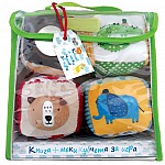 КОМПЛЕКТ ОТ КНИГА + МЕКИ КУБЧЕТА ЗА ИГРА - ЖИВОТНИ В ЗООПАРКА