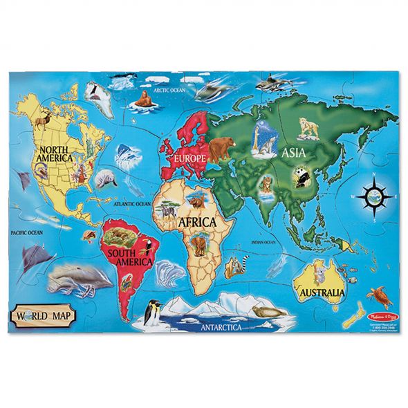 Пъзел Melissa&Doug карта на света 33ч. 10446