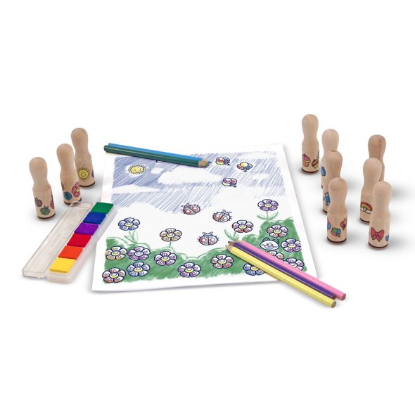 Дървени печати Melissa&Doug щастливи дръжки 12306