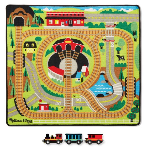 Детско килимче Melissa and Doug ЖП гара и влак 19554