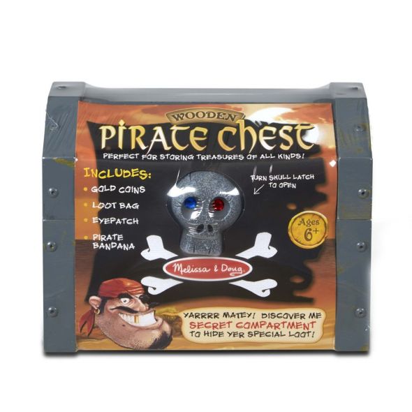 Дървен пиратски сандък със съкровища Melissa and Doug 12576