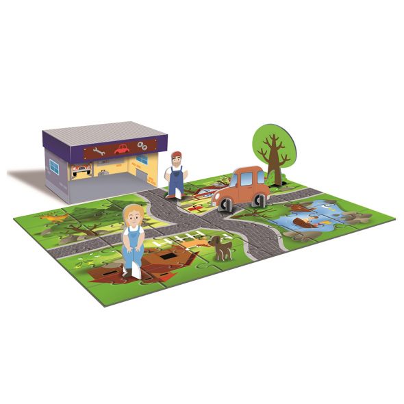 Детски 3D пъзел Lisciani LUDATTICA PLAYSET MY TOWN Гараж 71456