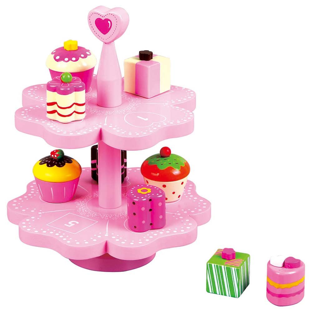 Дървени магнитни кексчета с поднос, Сърце