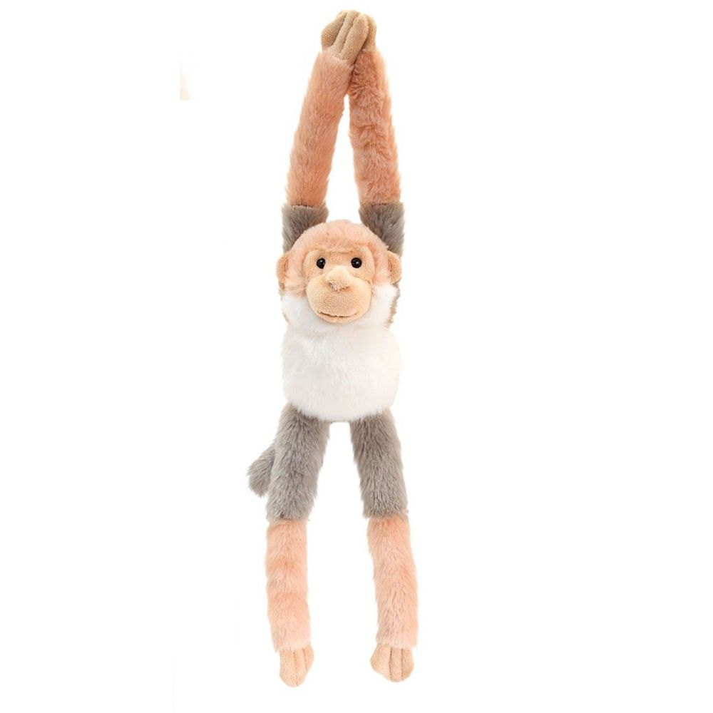 Маймунка със звук, 47 см, бялo и сиво, Keel Toys
