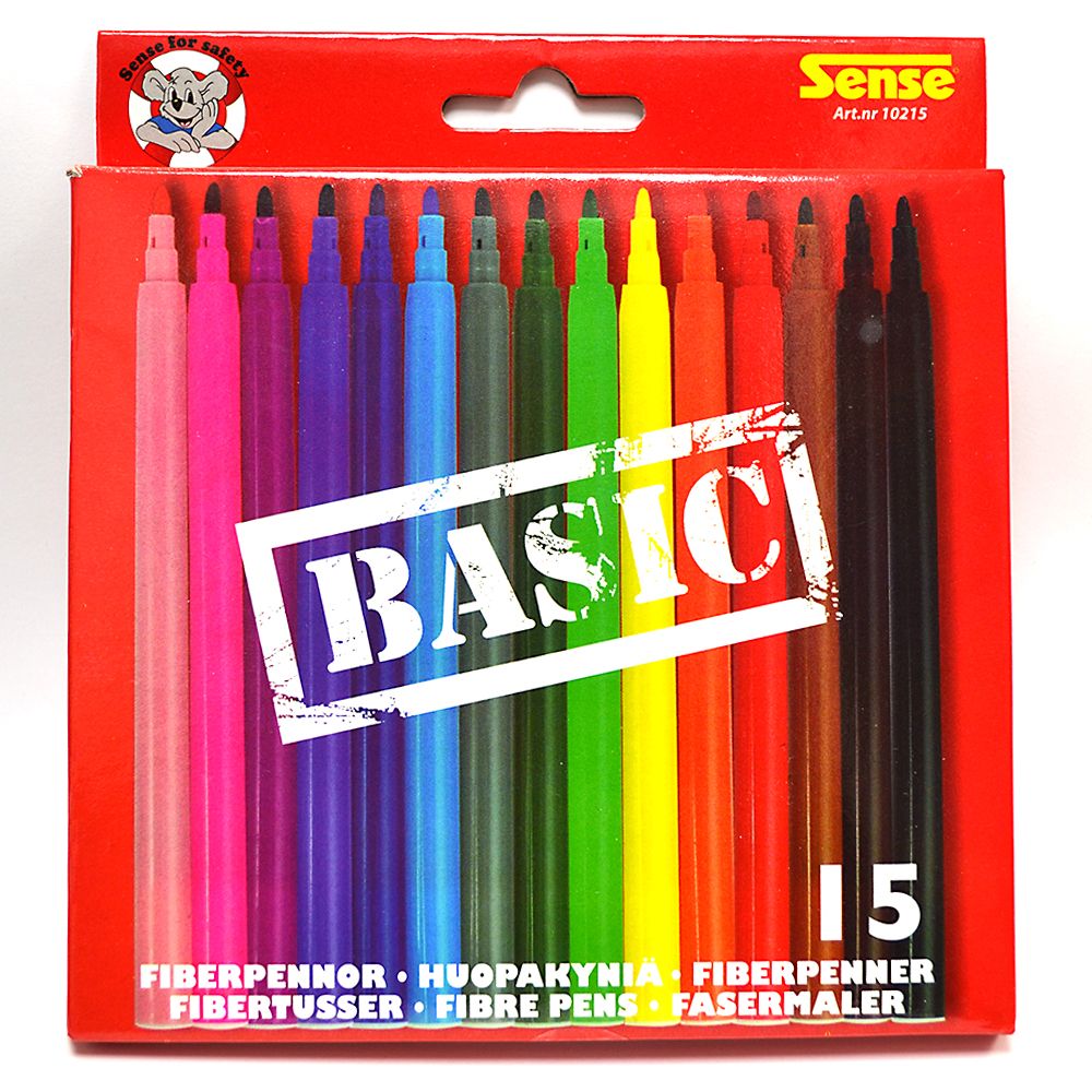 Флумастери BASIC - 15 бр.