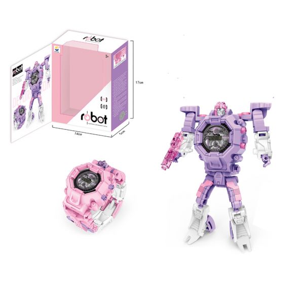 Часовник - трансформърс Raya Toys розов