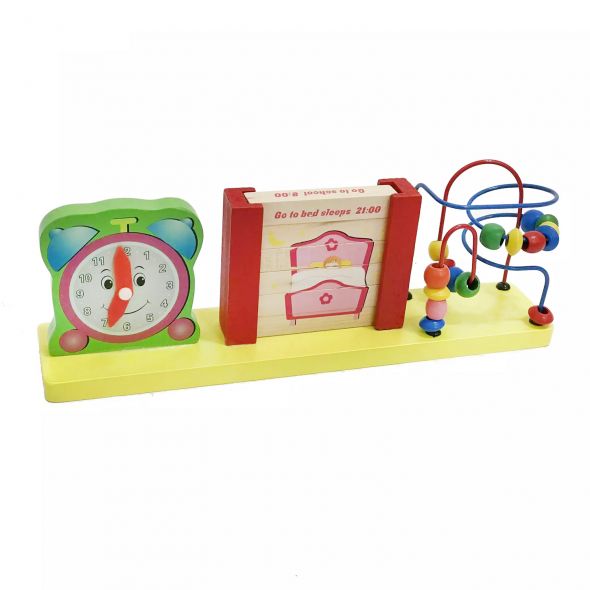 Дървен часовник Raya Toys Активити