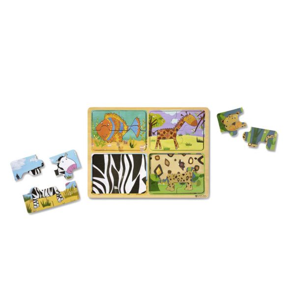 Дървен пъзел Melissa&Doug диви животни 41362