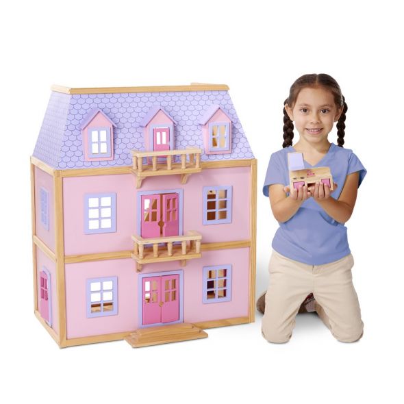 Дървена къща за кукли с обзавеждане Melissa and Doug 3 етажа 14570