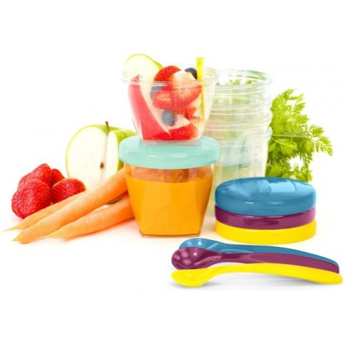 Babymoov Комплект купички за храна с лъжички Rainbow