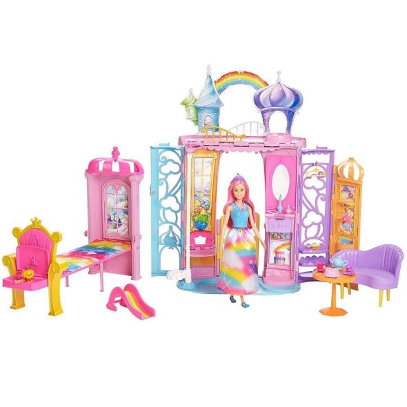 Преносим замък за кукли Barbie Дъга