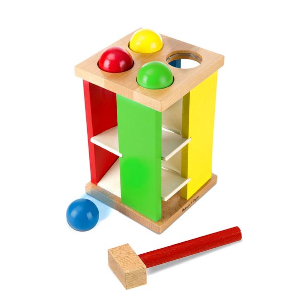Дървена кула с топчета и чук Melissa and Doug 13559