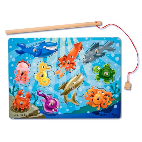 Дървен пъзел Melissa and Doug Магнитна въдица за риболов 13778