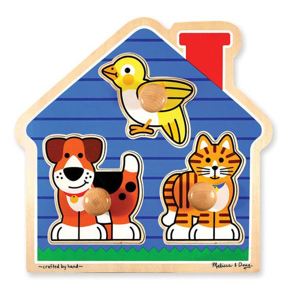 Дървен пъзел Melissa and Doug Къща с животни 3 части 12055