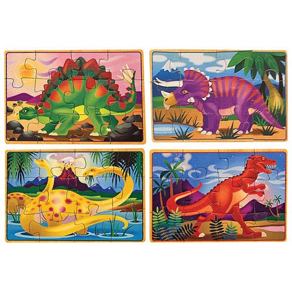 Дървен пъзел Melissa and Doug 4 в 1 Динозаври 13791