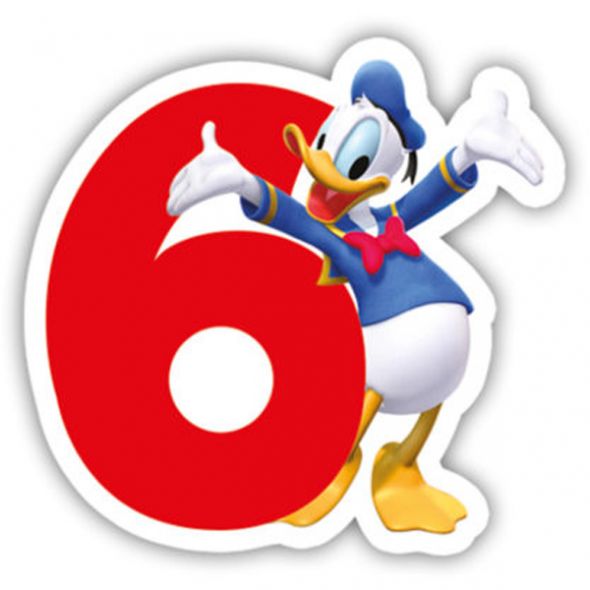 Свещ за рожден ден Procos номер 6 Donald Duck